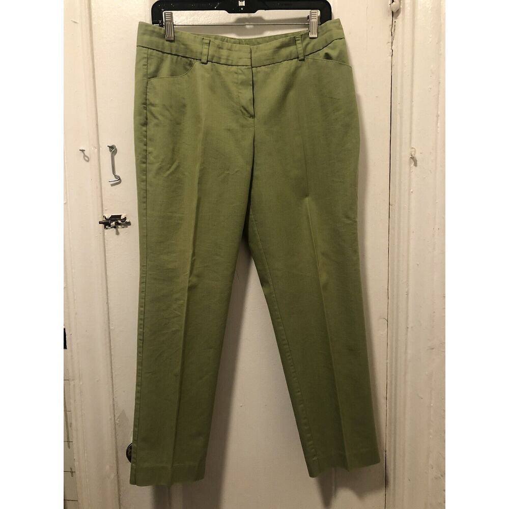 Larry Levine Green Cotton Blend Pants 2 Side and 2 Back Pockets Size 10